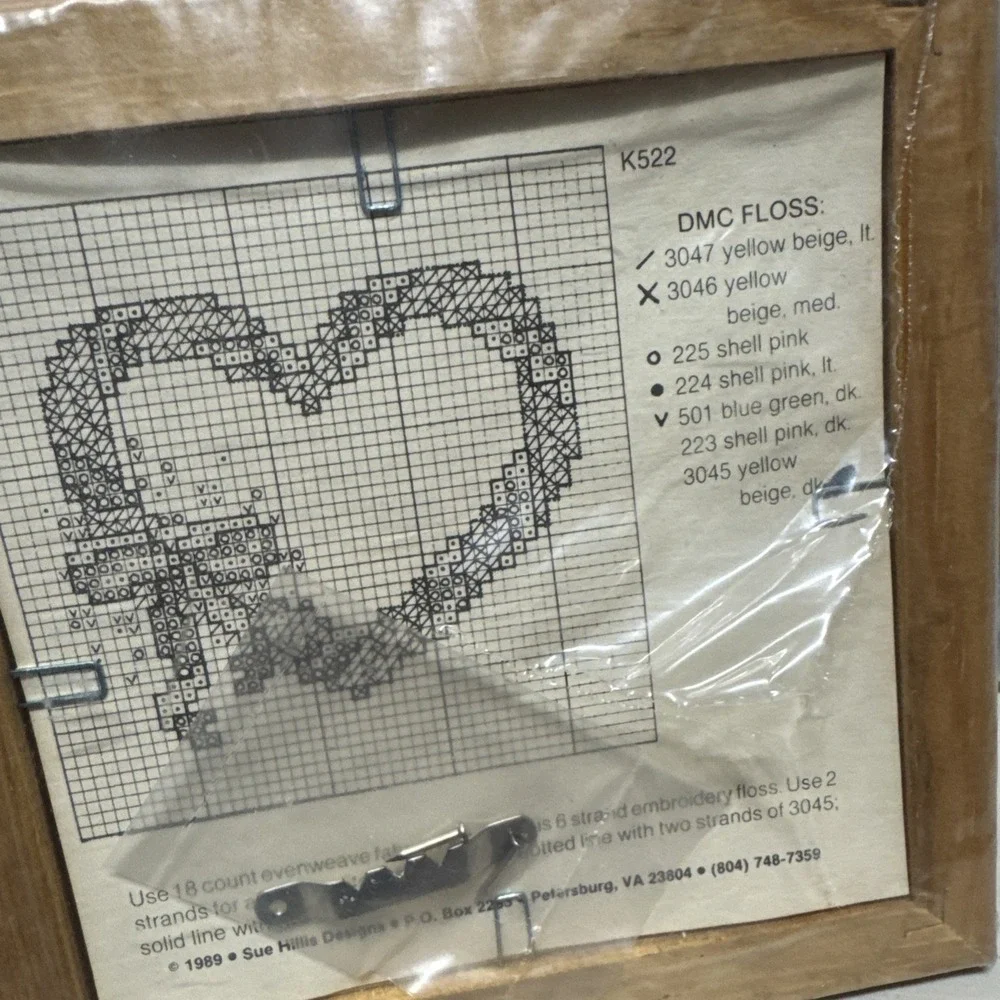 Vintage Heart Cross Stitch 6x6